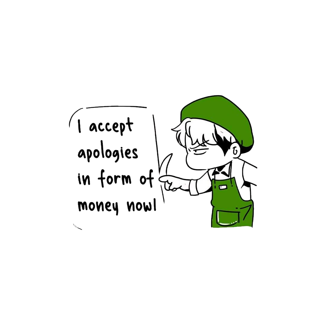 I Accept Apologies Sticker